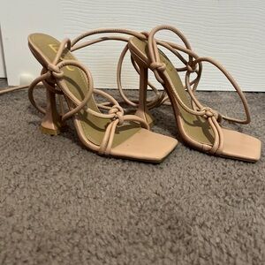 Tan Leather Lace Up Sandal